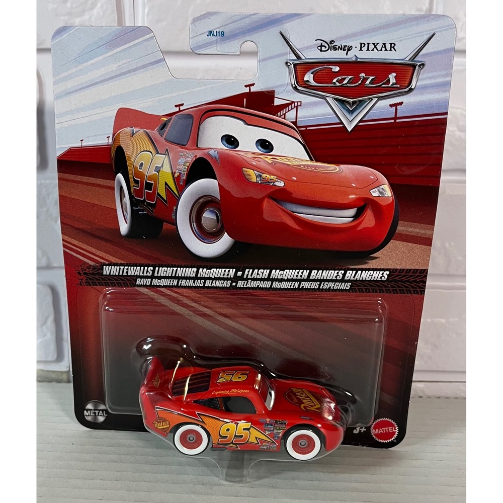 Mattel Disney Pixar Cars Whitewalls Lightning McQueen Kids OS Red New Diecast